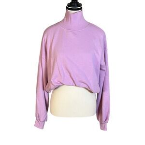 Anthropologie PILCRO Funnel Neck Bubble Hem Pullover Sweatshirt Lavender Size XS